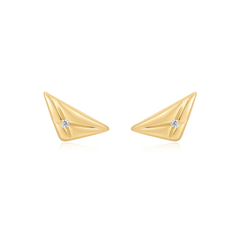 Gold Triangle Kiss Studs